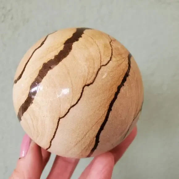 Sandstone Biggs Wood Grain Picture Jasper Sphere 516 grams75mm